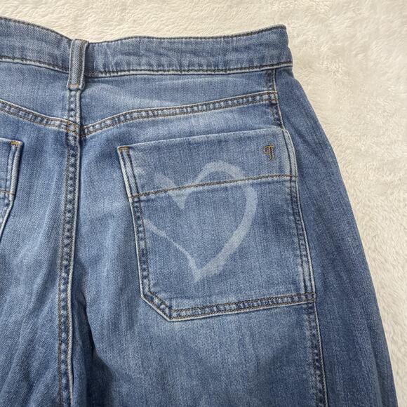 Anthropologie The Kenna High Rise Heritage Barrel Jeans w Hearts by Pilcro Sz 31 - Picture 14 of 15